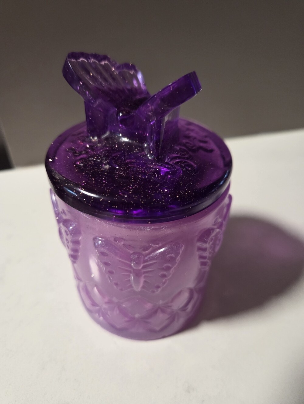 Hand Crafted Epoxy Resin Butterfly Trinket Box